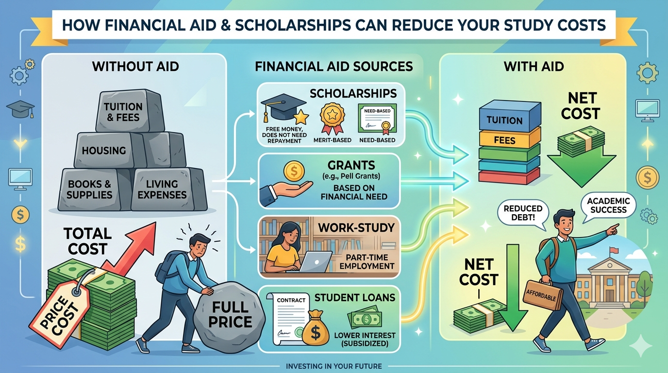 How Financial Aid and Scholarships Can Reduce Your Study Costs